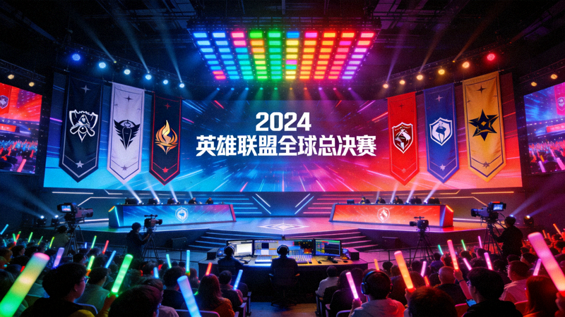 英雄联盟世界赛电竞直播，比赛现场舞台
